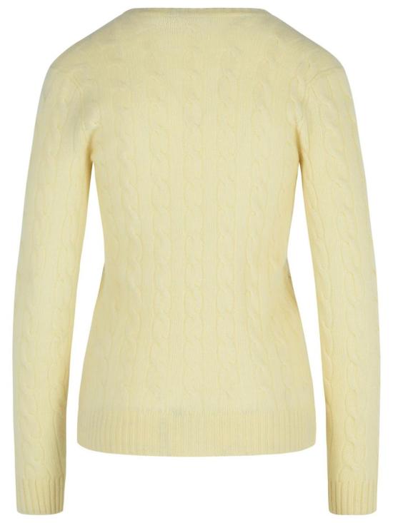 25FW 폴로 랄프로렌 포니 로고 자수 케이블 니트 v넥 스웨터 211971866001 Beige - POLO RALPH LAUREN