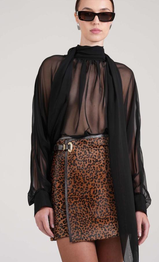  논살란트 레이블 숏 스커트 논캐런트 라벨 블레인 스커트 치타 - NONCHALANT LABEL