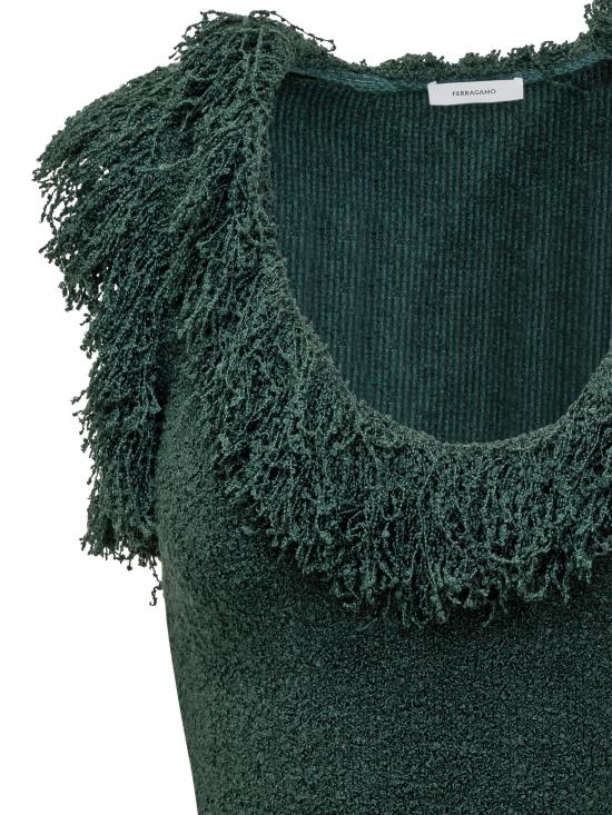 25FW 살바토레 페라가모 숏 원피스 13H3640785505 502 MOSS - SALVATORE FERRAGAMO