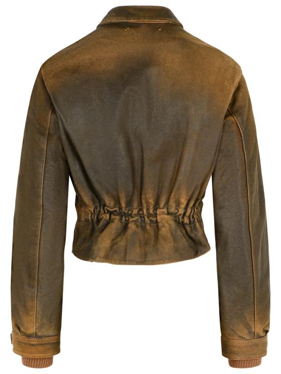 25FW 골든구스 가죽 자켓 GWP02376 P00216590108 Brown - GOLDEN GOOSE