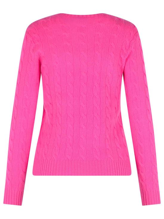 25FW 폴로 랄프로렌 폴로 자수 케이블 니트 스웨터 211971865008 Pink - POLO RALPH LAUREN