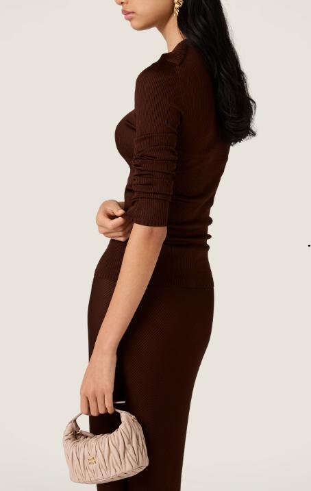 25FW 미우미우 스웨터 MML01BSOOO18BQ F0324 CACAO - MIU MIU