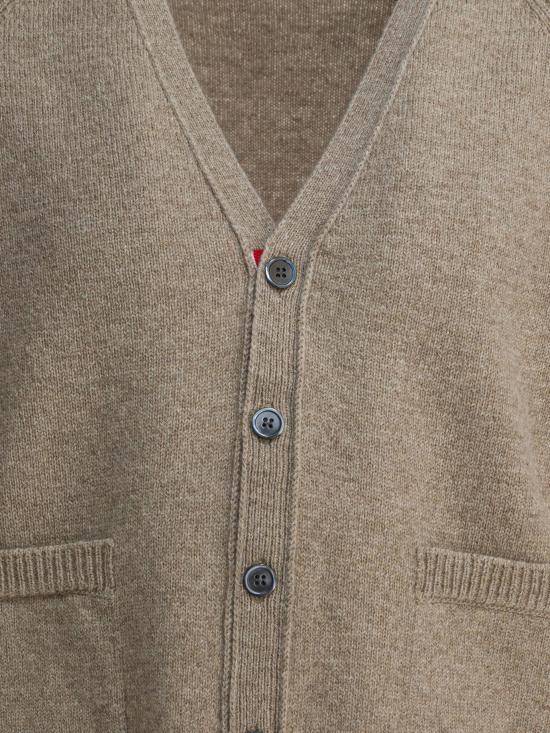 25FW 톰브라운 셰틀랜드 울 사선 릴렉스드 핏 V넥 가디건  MKC613AY1026250 - THOM BROWNE