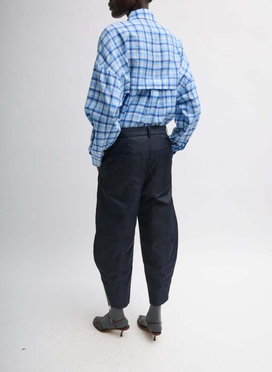  티비 스트레이트 팬츠 에코 나일론 콜트 트라우저 네이비 - TIBI