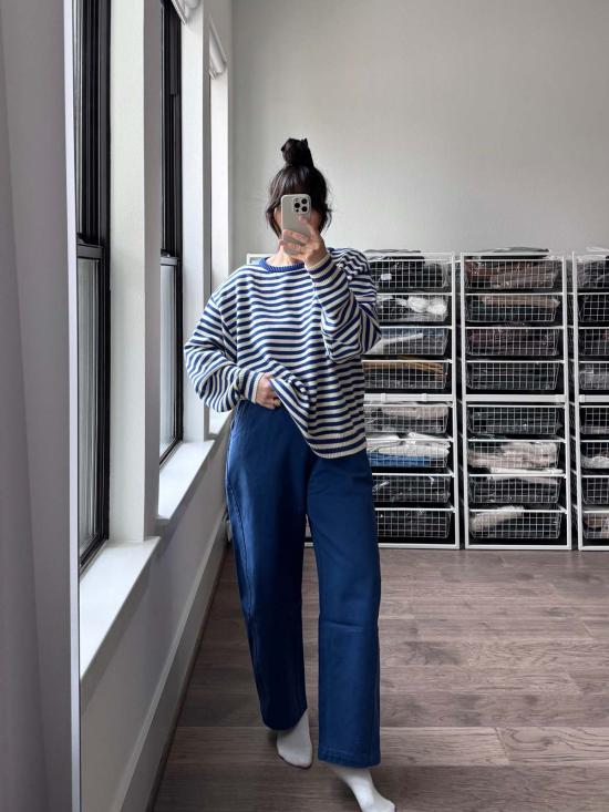  르 본 숍 크롭 팬츠 Le Bon Shoppe 아크 팬츠 Azure