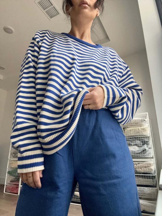  르 본 숍 크롭 팬츠 Le Bon Shoppe 아크 팬츠 Azure - Le Bon Shoppe