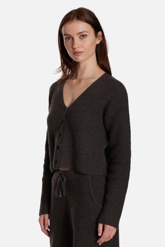  더 타일 클럽 가디건 타일 클럽 캐롤라인 캐시미어 와플 카디건 브라운 - THE TILE CLUB