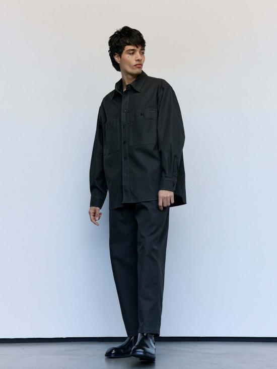  르메르 긴팔 셔츠 에스프레소 헤비 코튼 트윌 유틸리티 오버 - LEMAIRE