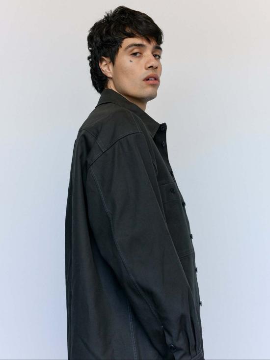  르메르 긴팔 셔츠 에스프레소 헤비 코튼 트윌 유틸리티 오버 - LEMAIRE