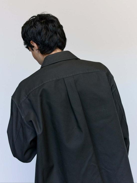  르메르 긴팔 셔츠 에스프레소 헤비 코튼 트윌 유틸리티 오버 - LEMAIRE