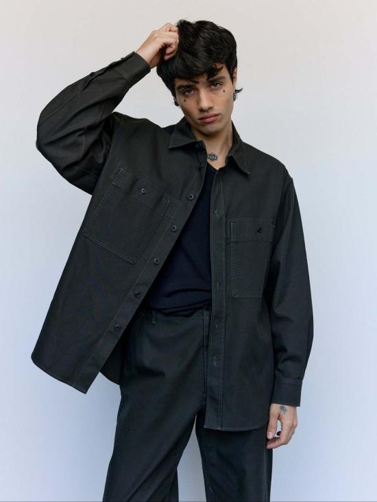  르메르 긴팔 셔츠 에스프레소 헤비 코튼 트윌 유틸리티 오버