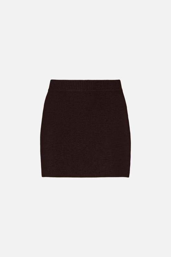  더 타일 클럽 숏 스커트 타일 클럽 제인 캐시미어 미니 스커트 브라운 - THE TILE CLUB