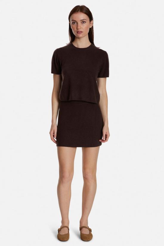  더 타일 클럽 숏 스커트 타일 클럽 제인 캐시미어 미니 스커트 브라운 - THE TILE CLUB