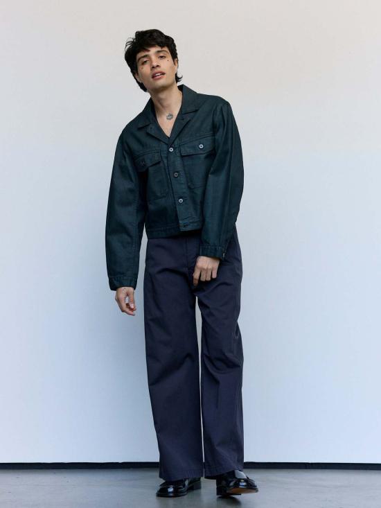  르메르 데님 자켓 콜 코팅 데님 트러커 재킷 - LEMAIRE