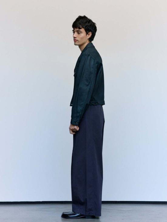  르메르 데님 자켓 콜 코팅 데님 트러커 재킷 - LEMAIRE