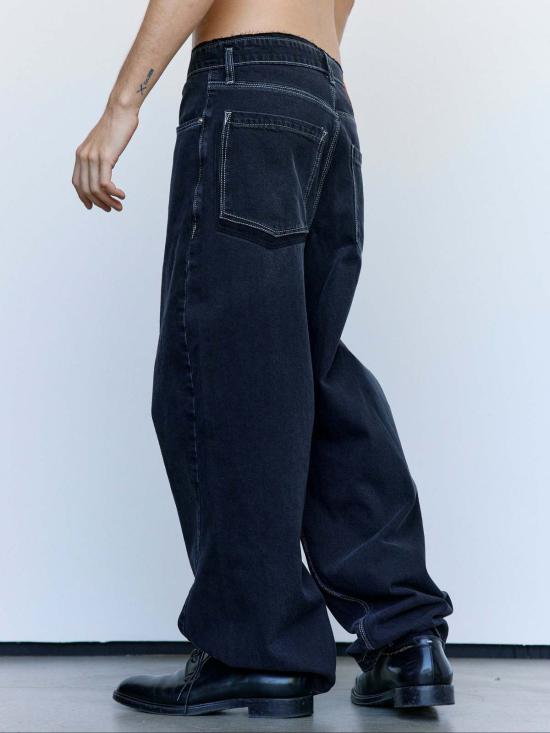  카미엘 포트젠스 데님 팬츠 카미엘 포젠스 블랙 워시드  워블리 진 - CAMIEL FORTGENS