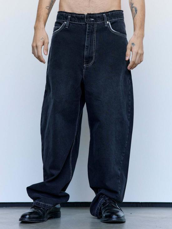  카미엘 포트젠스 데님 팬츠 카미엘 포젠스 블랙 워시드  워블리 진