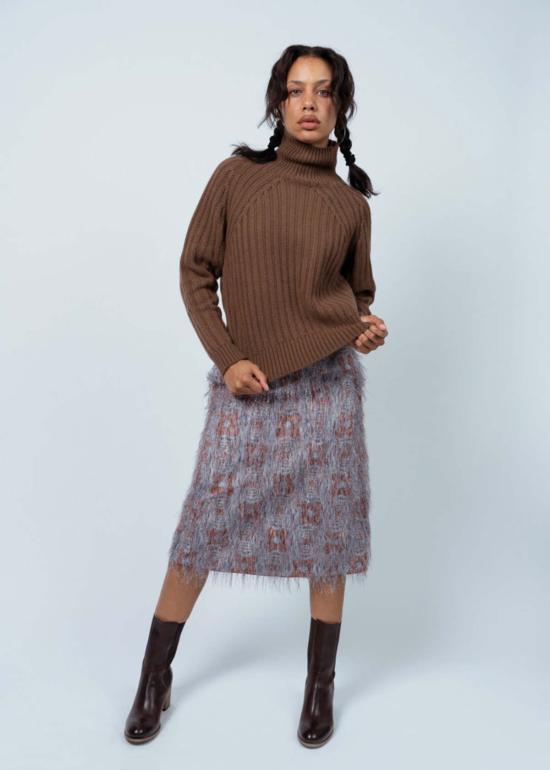  오디 미디 스커트 스커트 노르딕 블루 - ODEEH