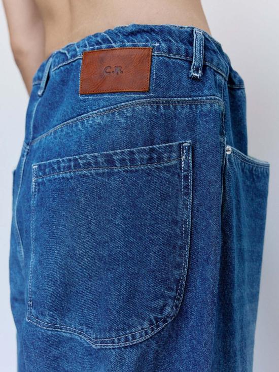  카미엘 포트젠스 데님 팬츠 Camiel Fortgens 블루 워시드  빅 진 - CAMIEL FORTGENS