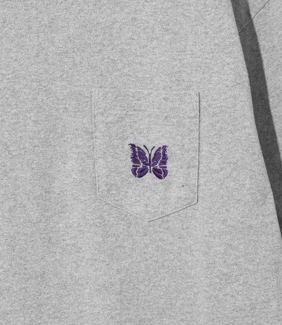  니들스 긴팔 티셔츠 L/S 포켓 티셔츠 코튼 저지 - NEEDLES