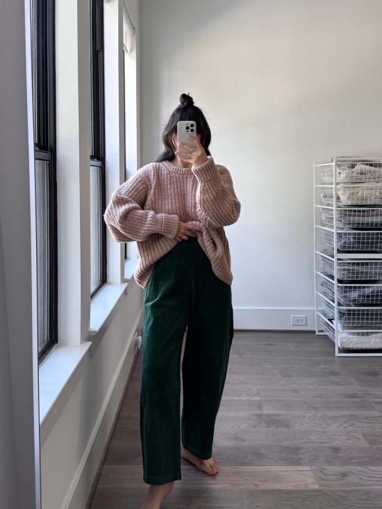  르 본 숍 크롭 팬츠 르 봉샵 코듀로이 아크 팬츠 포레 - Le Bon Shoppe