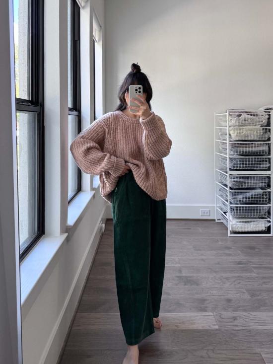  르 본 숍 크롭 팬츠 르 봉샵 코듀로이 아크 팬츠 포레 - Le Bon Shoppe