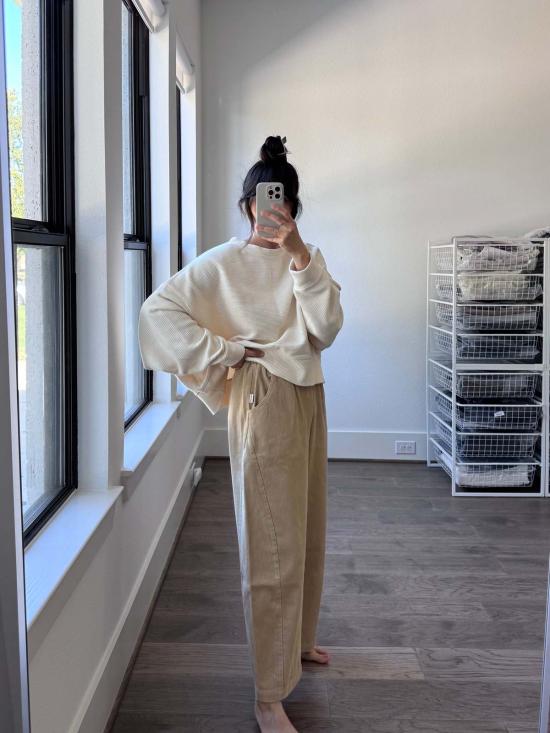  르 본 숍 크롭 팬츠 르 봉샵 코듀로이 아크 팬츠 포레 - Le Bon Shoppe