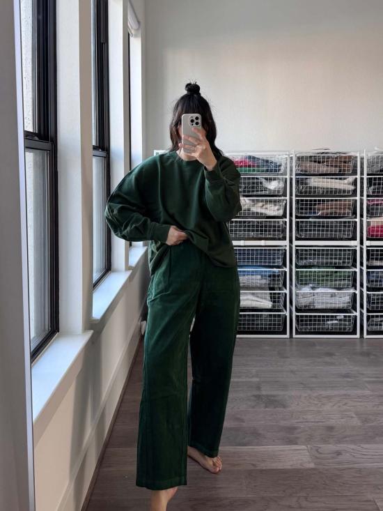  르 본 숍 크롭 팬츠 르 봉샵 코듀로이 아크 팬츠 포레