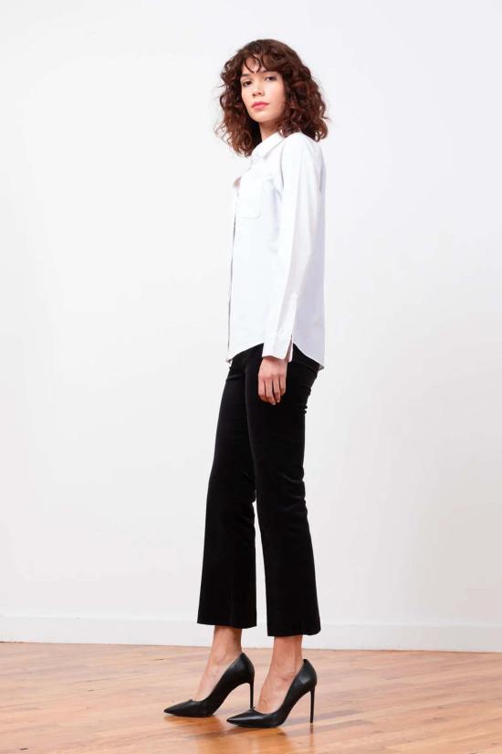  에비뉴 몽테뉴 크롭 팬츠 애비뉴 몽테뉴 레오 파인 코듀로이 팬츠 블랙 - AVENUE MONTAIGNE