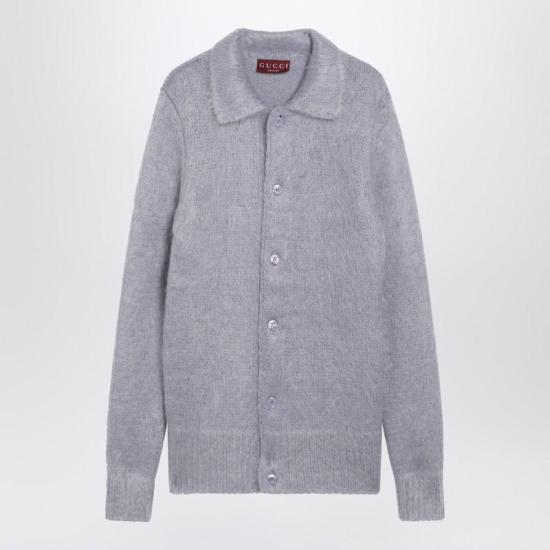 25FW 구찌 브러시드 울 모헤어 가디건 849729XKE7O R GUC 4139 BLUE