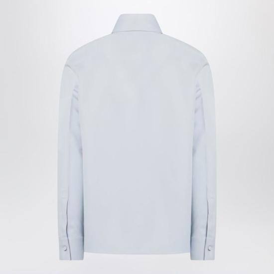 25FW 구찌 홀스빗 디테일 폴리에스터 트윌 셔츠 841624ZAT43 R GUC 4147 BLUE - GUCCI