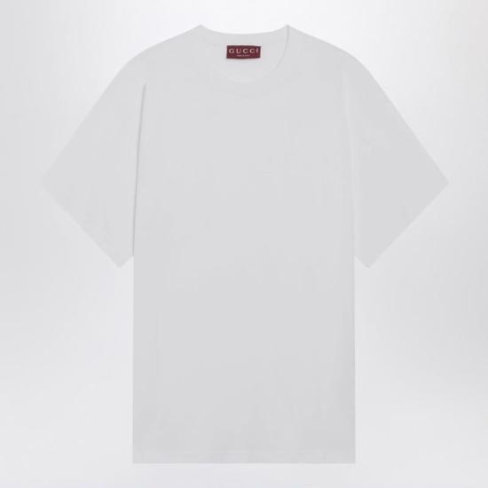 25FW 구찌 자수 코튼 저지 티셔츠 796395XJHKE R GUC 9692 WHITE