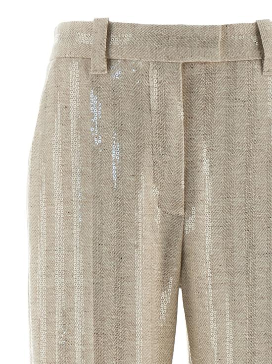 25FW 브루넬로 쿠치넬리 스트레이트 팬츠 MY451P9125C810 Beige - BRUNELLO CUCINELLI