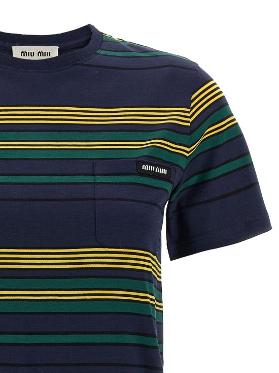 26SS 미우미우 반팔 티셔츠 MJNA09SOOO18ZVF0V9D Multicolor - MIU MIU