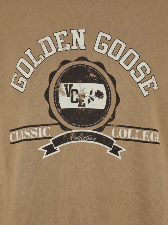 25FW 골든구스 앞면 프린트 코튼 스웨트셔츠 GMP01223P00214415200 Beige - GOLDEN GOOSE