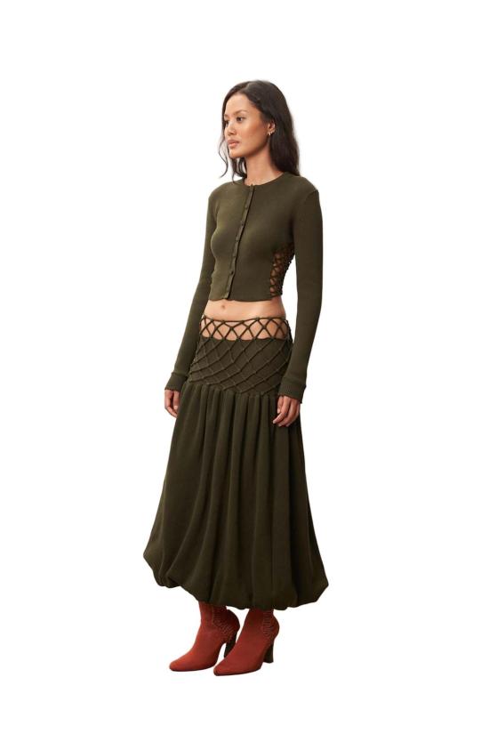  이사 볼더 롱 스커트 버블 케이지 스커트 스웜프 - ISA BOULDER