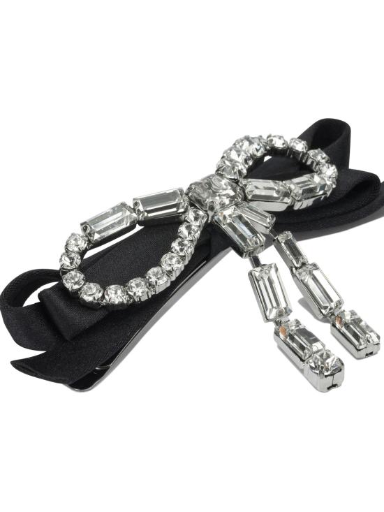 26SS 지미추 헤어 액세서리 CRYSTAL BOW SLIDEXAHBLACK SILVER CRYSTAL Black - JIMMY CHOO