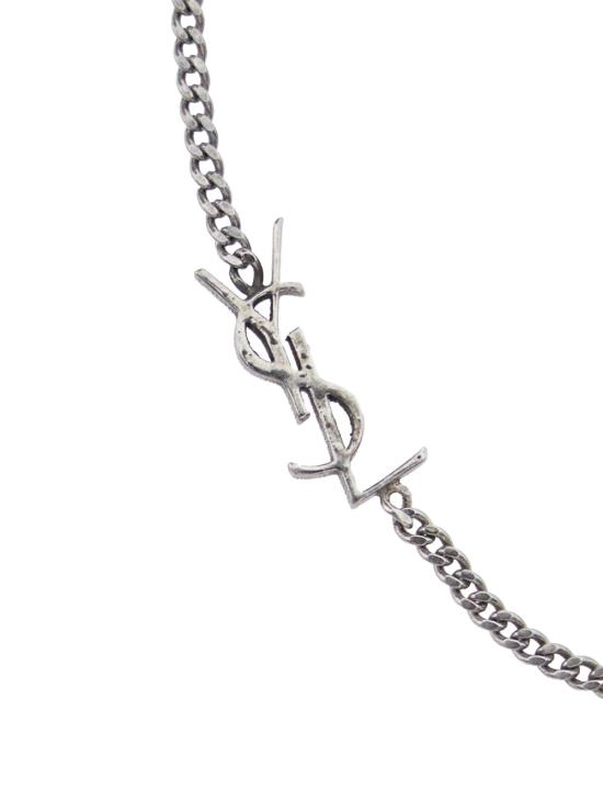 26SS 생로랑 오피움 참 브레이슬릿 메탈 앤 라인스톤 692489Y15268368 Metallic - SAINT LAURENT