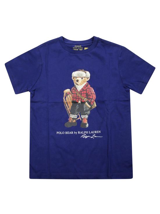 25FW [키즈] 랄프 로렌 티셔츠 323981260001 HOL25 BEAR FALL ROYAL BLU