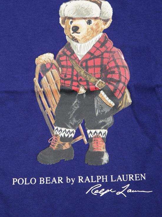 25FW [키즈] 랄프 로렌 티셔츠 323981260001 HOL25 BEAR FALL ROYAL BLU - RALPH LAUREN