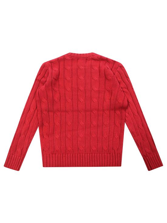 25FW [키즈] 랄프 로렌 가디건 323981036001 HOLIDAY RED C7985 BORDEAUX - RALPH LAUREN