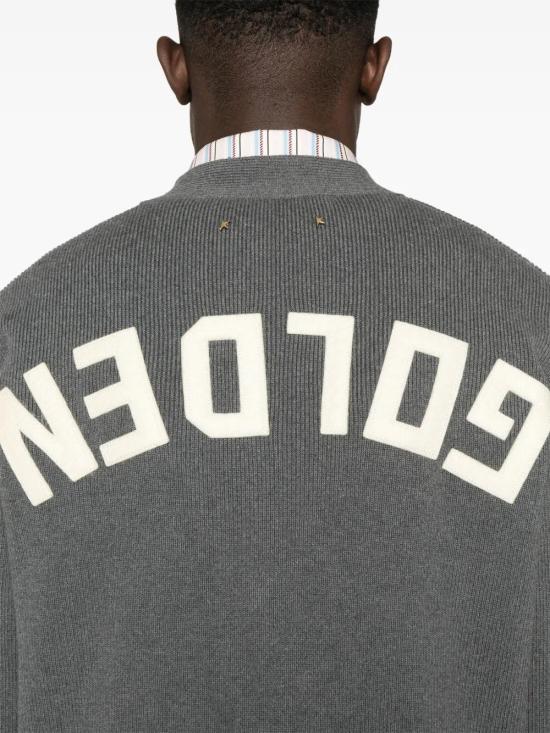 25FW 골든구스 코튼 니트 V넥 버튼 가디건 GMP00946P000662 60304 DARK GREY MELANGE - GOLDEN GOOSE