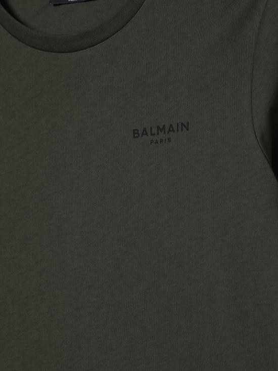 25FW [키즈] 발망 티셔츠 BX8P11Z3186 762NE Kaki - BALMAIN