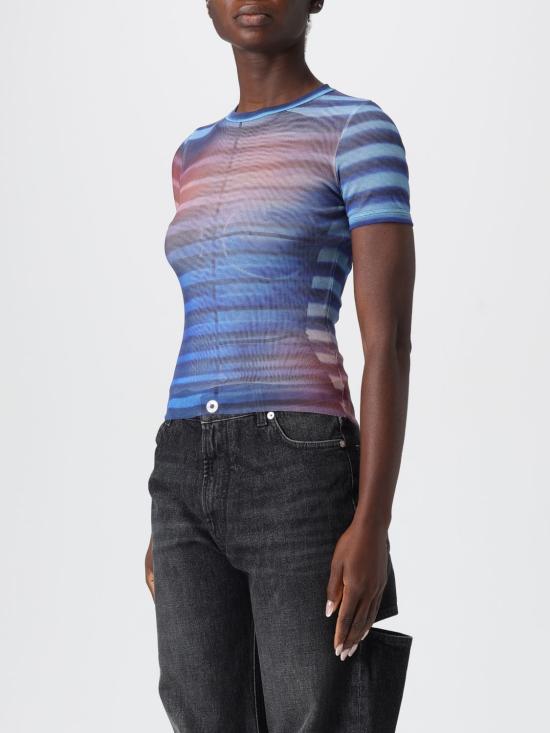 25FW 장 폴 고티에 반팔 티셔츠 2503WTO318M005P 565034 Blue - JEAN PAUL GAULTIER