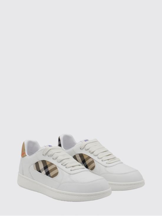 26SS 버버리 레더 체크 테라스 스니커즈 8108649 White - BURBERRY