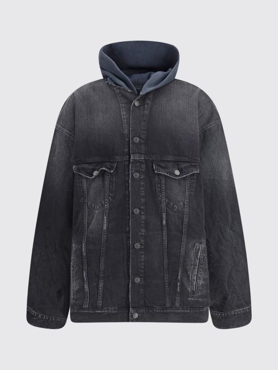 25FW 발렌시아가 데님 자켓 850703TTW67 1037 Black