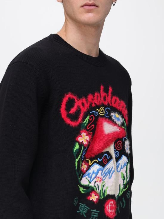 25FW 카사블랑카 스웨터 MPF25KW1118 01 Black - CASABLANCA