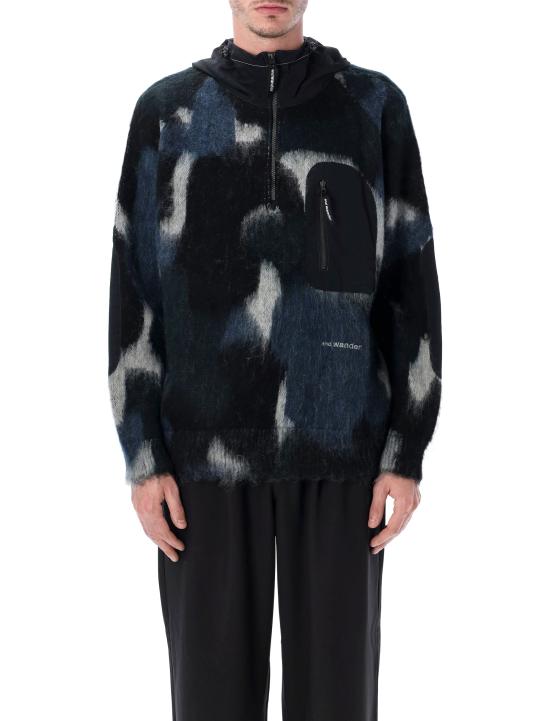 25FW 앤드원더 후드 티셔츠 5745284063404 BLACK MIX DOM