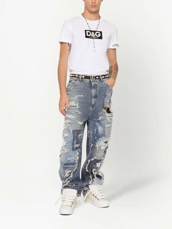  돌체앤가바나 반팔 티셔츠 G8QI4TFU7EQ W0800 BIANCO OTTICO - DOLCE & GABBANA