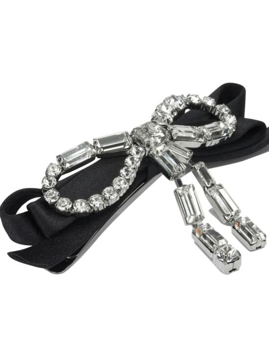 26SS 지미추 헤어 액세서리 CRYSTAL BOW SLIDEXAHBLACK SILVER CRYSTAL Black - JIMMY CHOO
